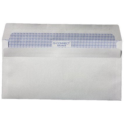 Q-Connect DL Envelopes, Window, Self Seal, 80gsm, White, Pack of 1000
