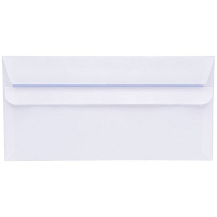 Q-Connect DL Envelopes, Self Seal, 90gsm, White, Pack of 1000
