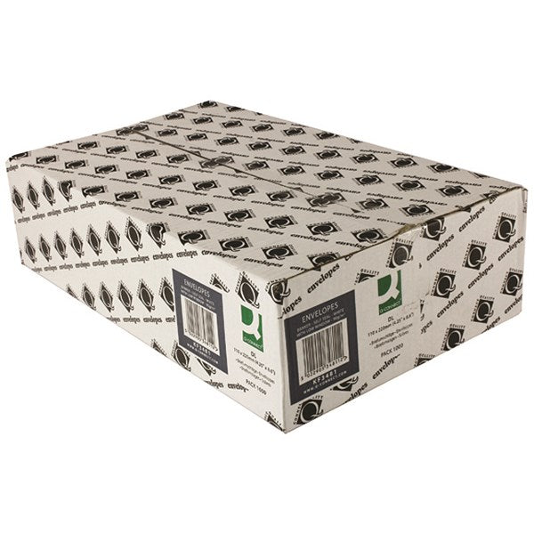 Q-Connect DL Envelopes, Window, Self Seal, 90gsm, White, Pack of 1000 Easy2Order : KF3481