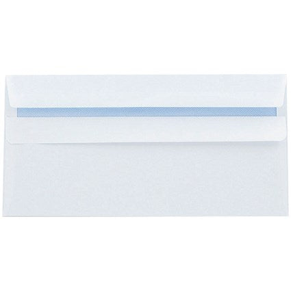Q-Connect DL Recycled Envelopes, Self Seal, 100gsm, White, Pack of 500