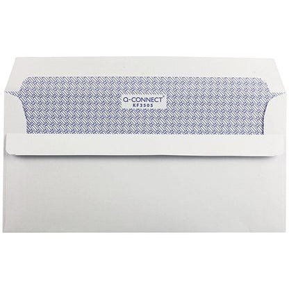 Q-Connect DL Recycled Envelopes, Window, Self Seal, 100gsm, White, Pack of 500