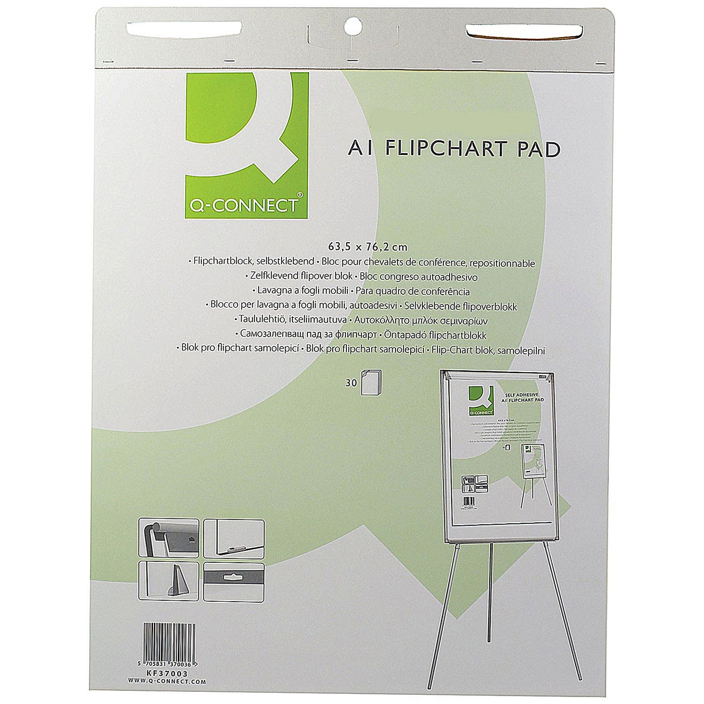 Q-Connect Flipchart Pad, Plain, A1, Pack of 5