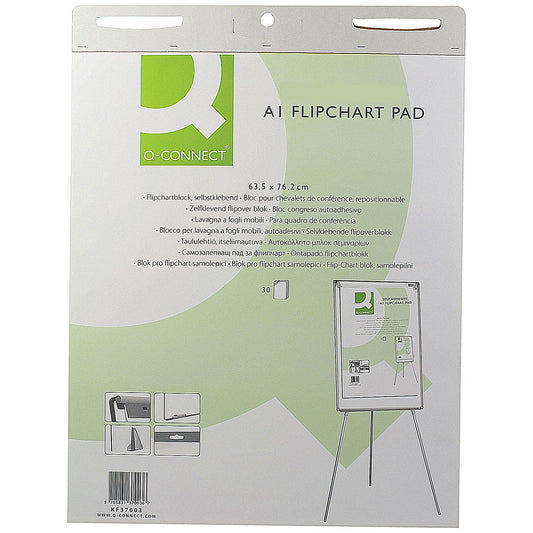 Q-Connect Flipchart Pad, Plain, A1, Pack of 5