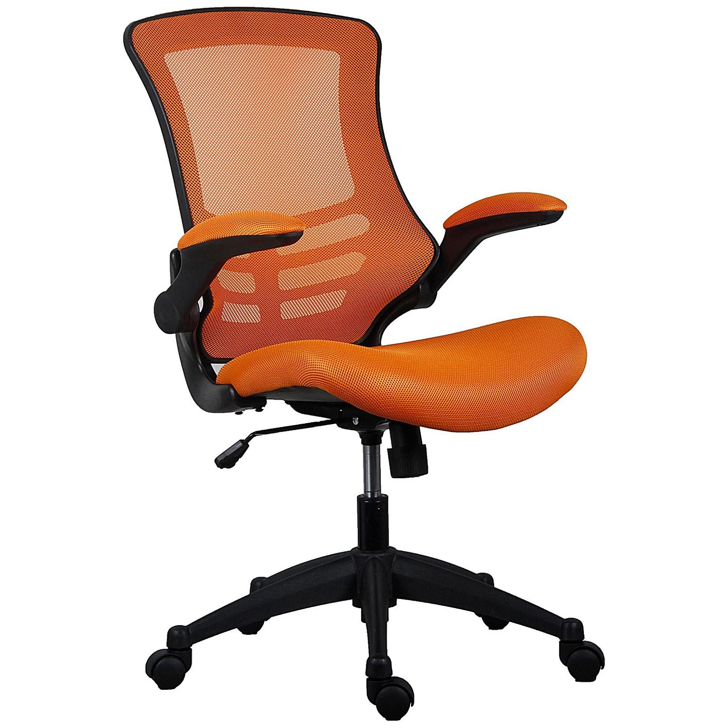 First Curve Operator Chair with Folding Arms, Orange