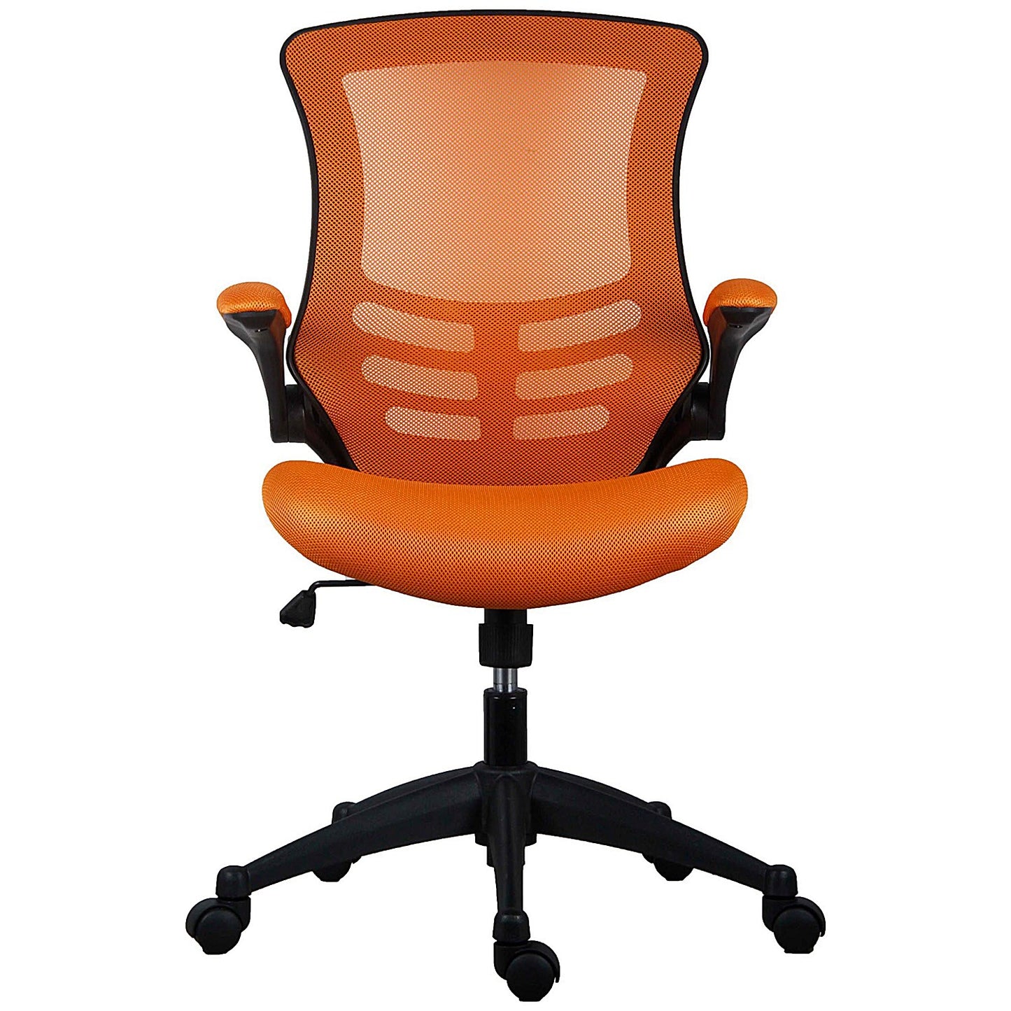 First Curve Operator Chair with Folding Arms, Orange