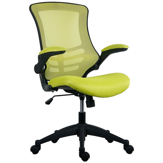 First Curve Operator Chair with Folding Arms, Green