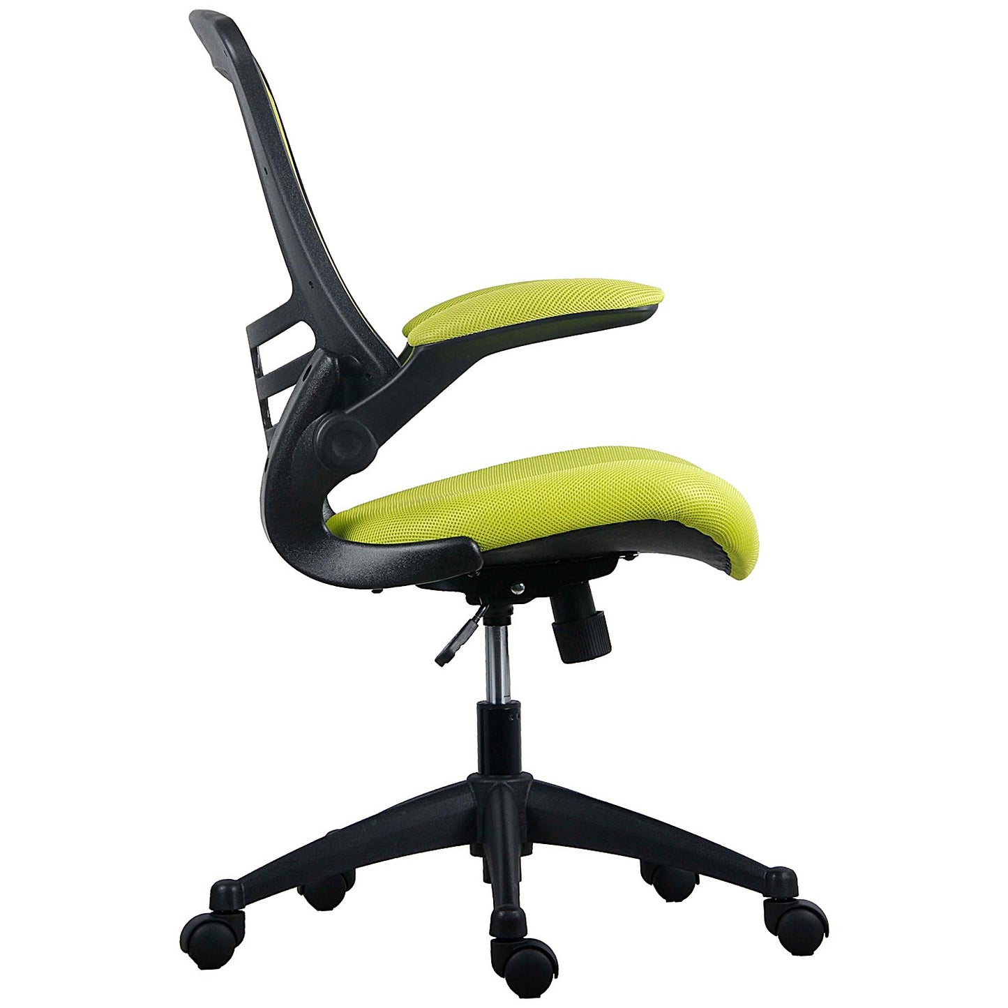 First Curve Operator Chair with Folding Arms, Green