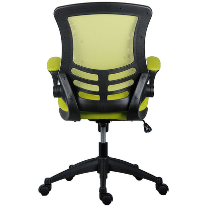 First Curve Operator Chair with Folding Arms, Green