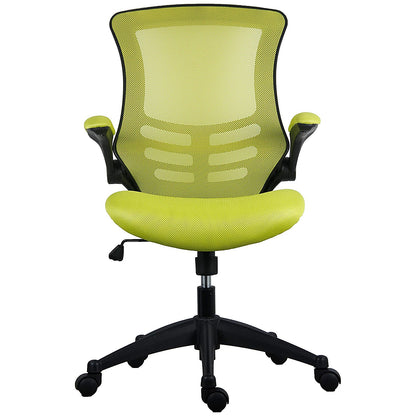 First Curve Operator Chair with Folding Arms, Green