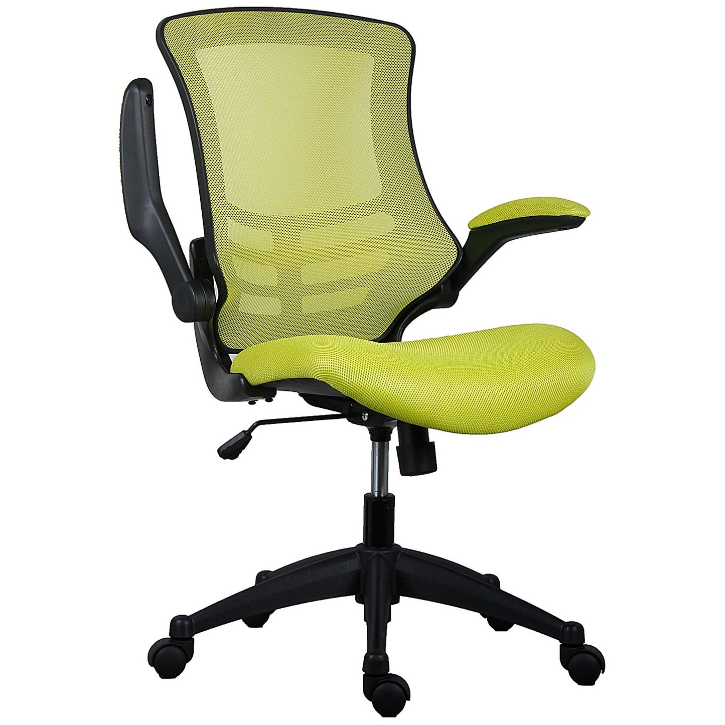 First Curve Operator Chair with Folding Arms, Green