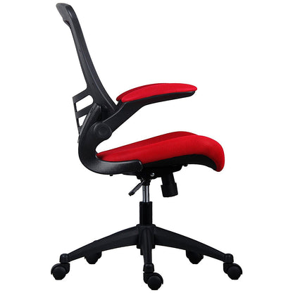 First Curve Operator Chair with Folding Arms, Red