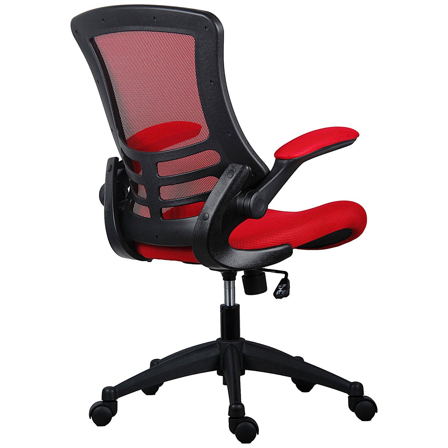 First Curve Operator Chair with Folding Arms, Red