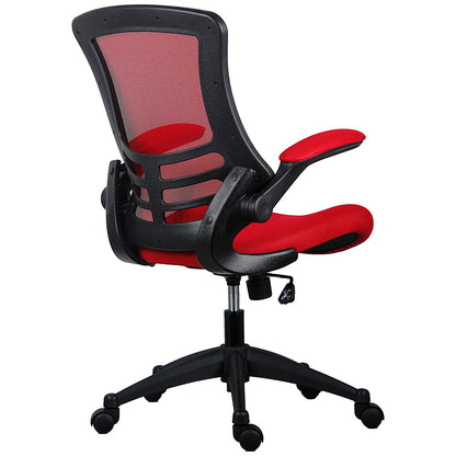 First Curve Operator Chair with Folding Arms, Red