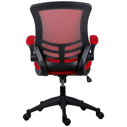 First Curve Operator Chair with Folding Arms, Red