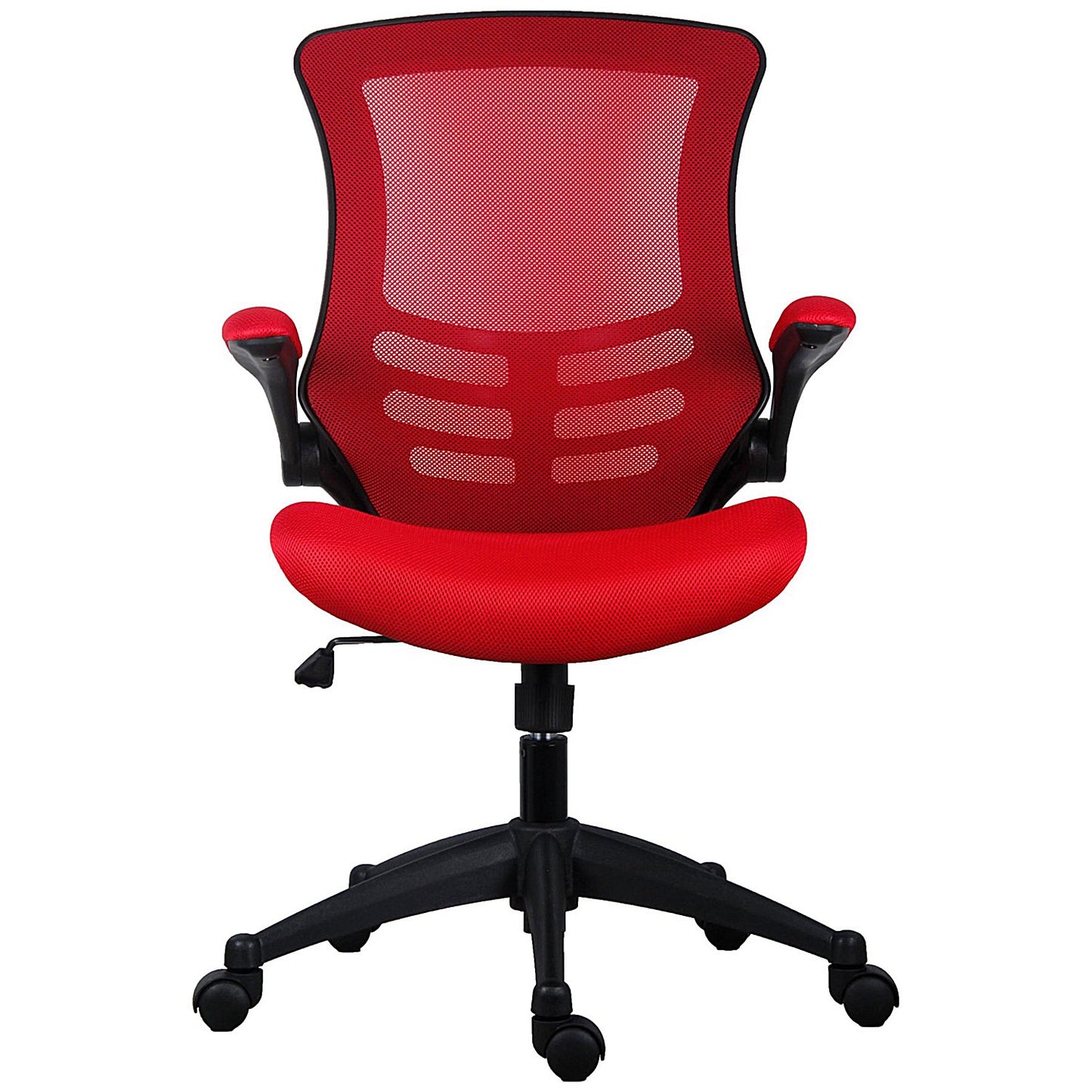 First Curve Operator Chair with Folding Arms, Red