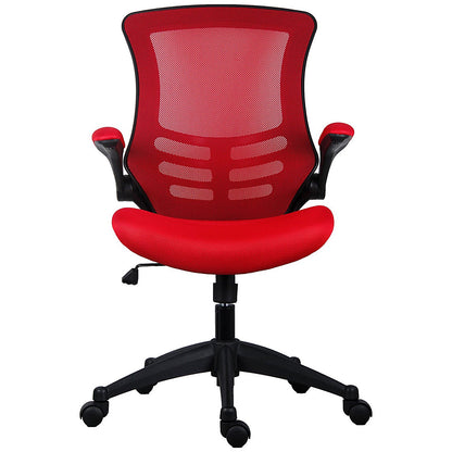 First Curve Operator Chair with Folding Arms, Red