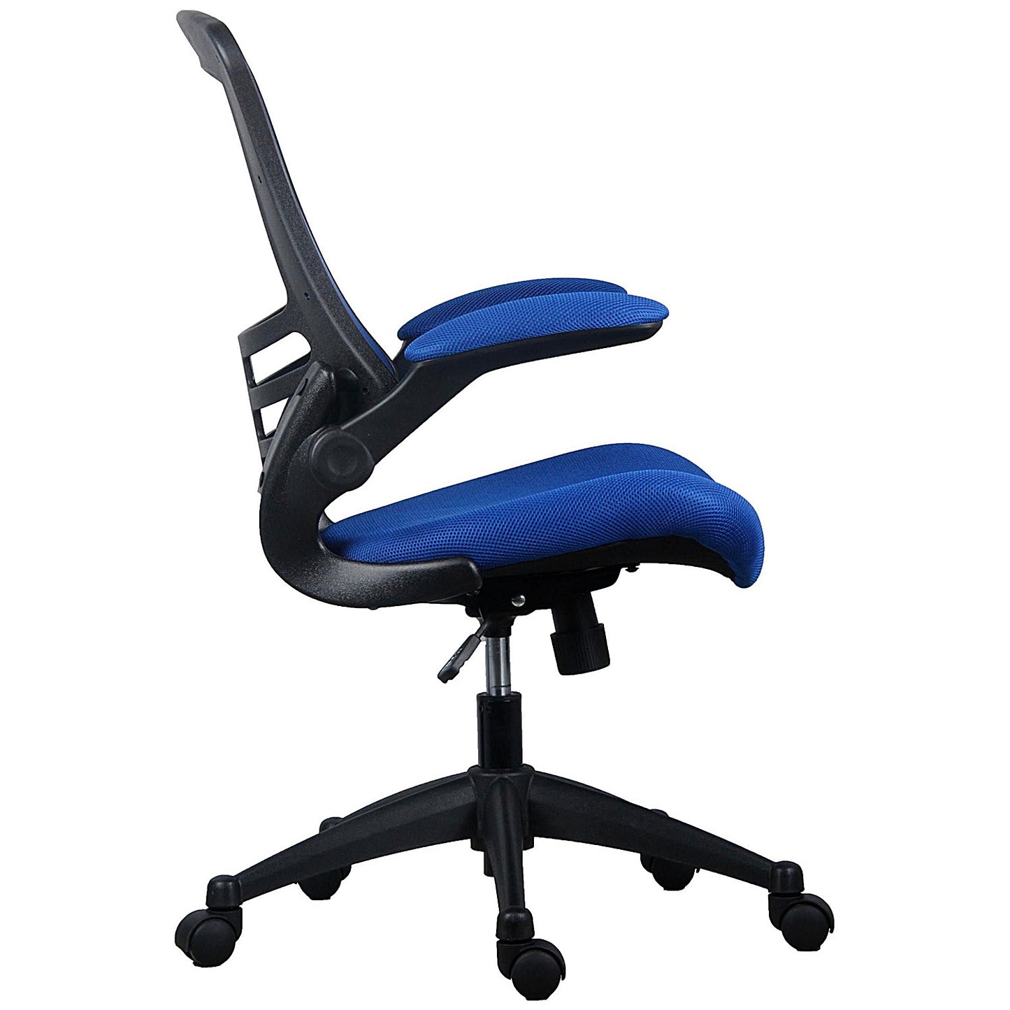 First Curve Operator Chair with Folding Arms, Blue