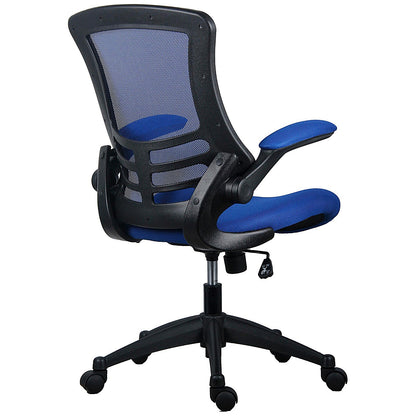 First Curve Operator Chair with Folding Arms, Blue