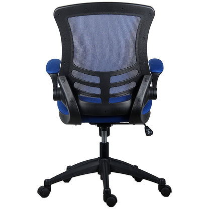 First Curve Operator Chair with Folding Arms, Blue