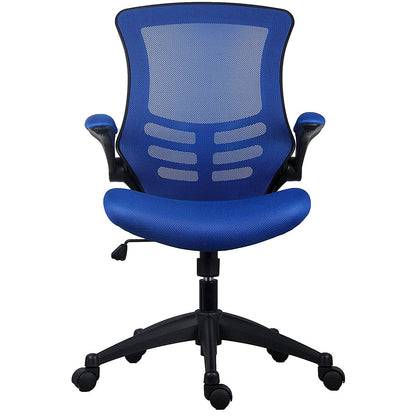 First Curve Operator Chair with Folding Arms, Blue