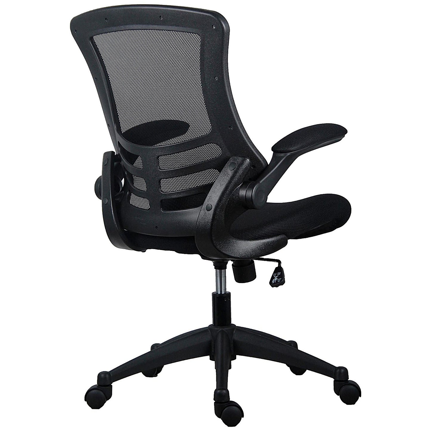 First Curve Operator Chair with Folding Arms, Black