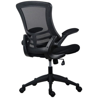 First Curve Operator Chair with Folding Arms, Black