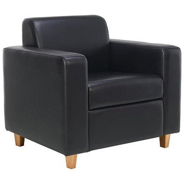 Astin Locke PU Armchair, Wooden Foot, Black Easy2Order : KF70107