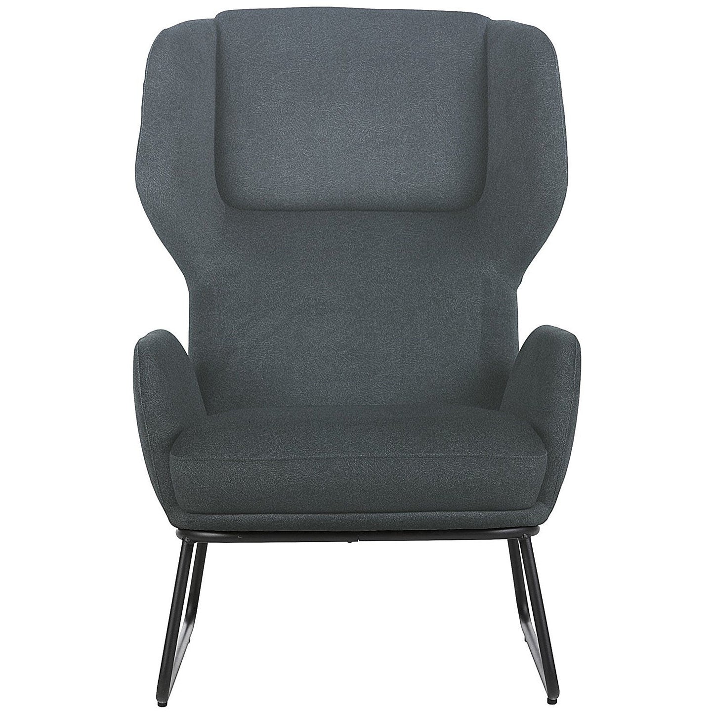 Calma Wingback Chair Grey with Black Frame