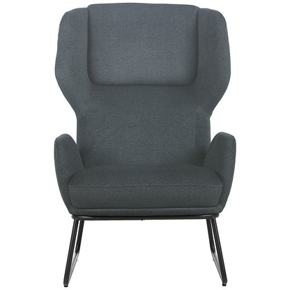 Calma Wingback Chair Grey with Black Frame