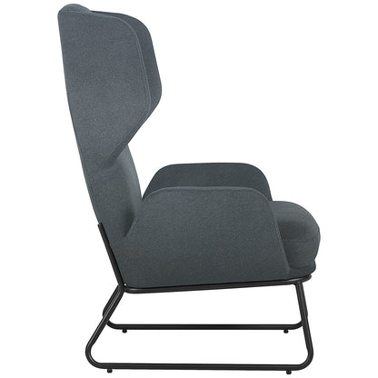 Calma Wingback Chair Grey with Black Frame
