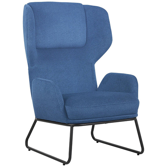 Calma Wingback Chair Blue with Black Frame