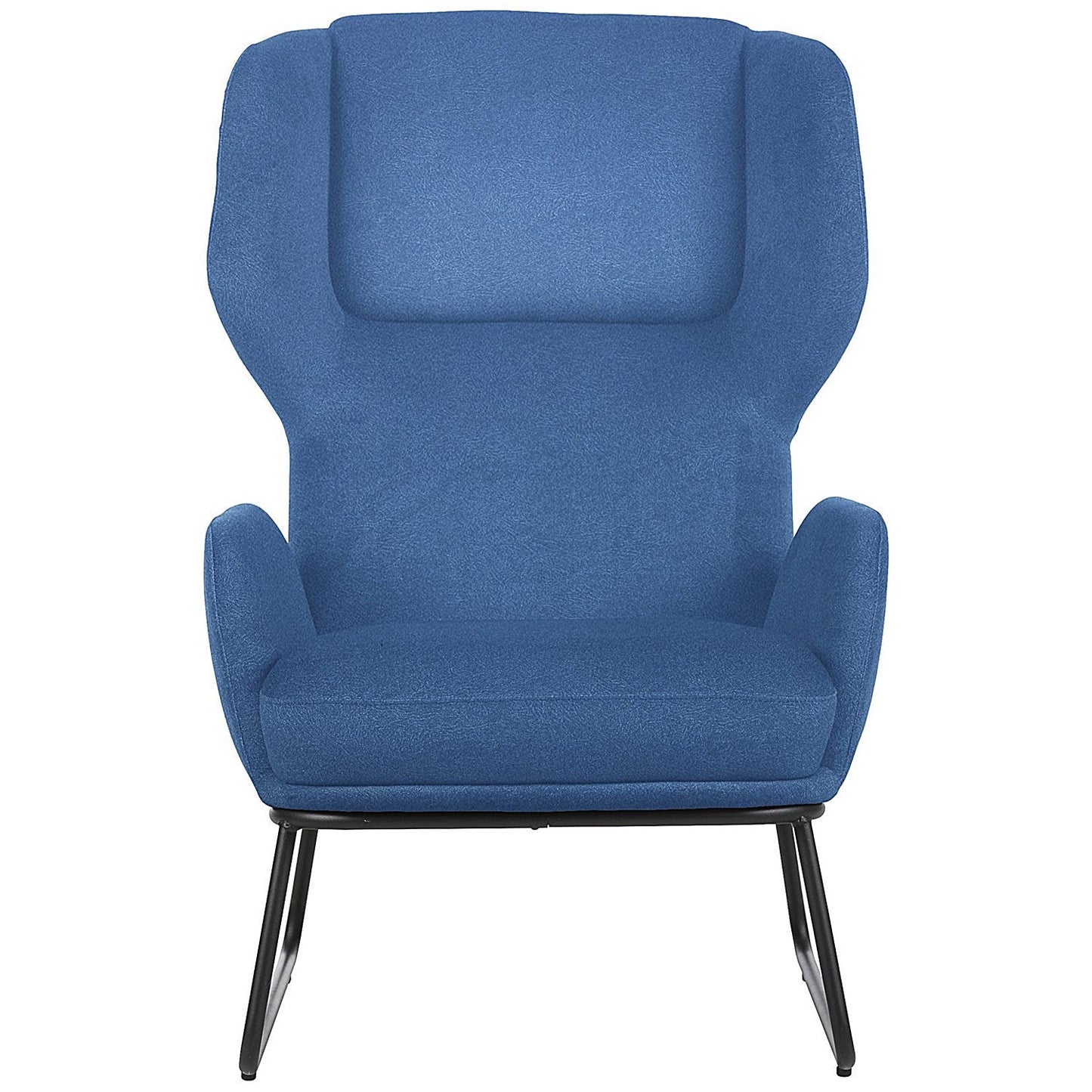 Calma Wingback Chair Blue with Black Frame