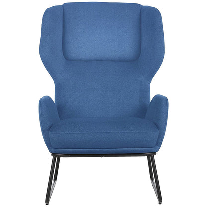 Calma Wingback Chair Blue with Black Frame