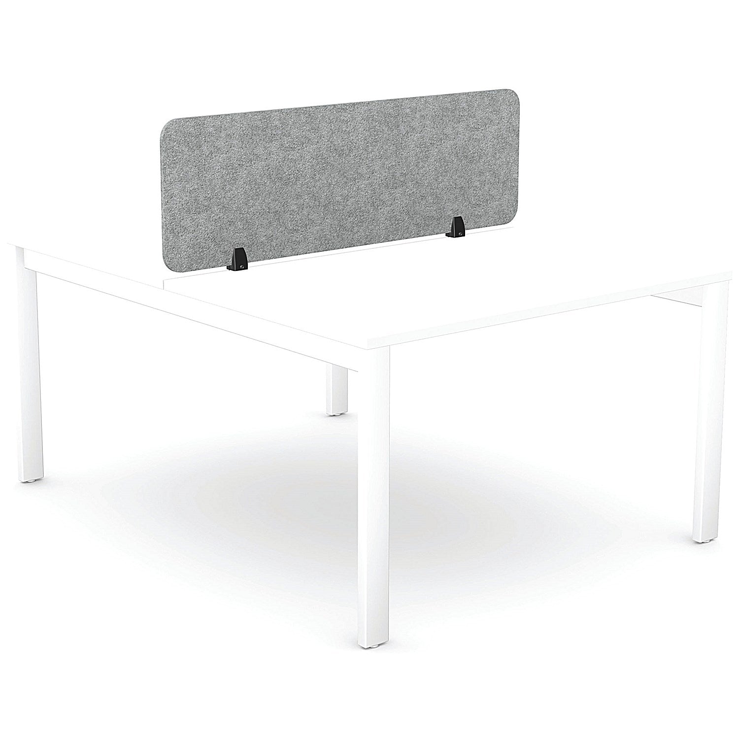 Serrion PET Desk Mounted Straight Top Acoustic Screen 1390x400mm Grey Easy2Order : KF70121