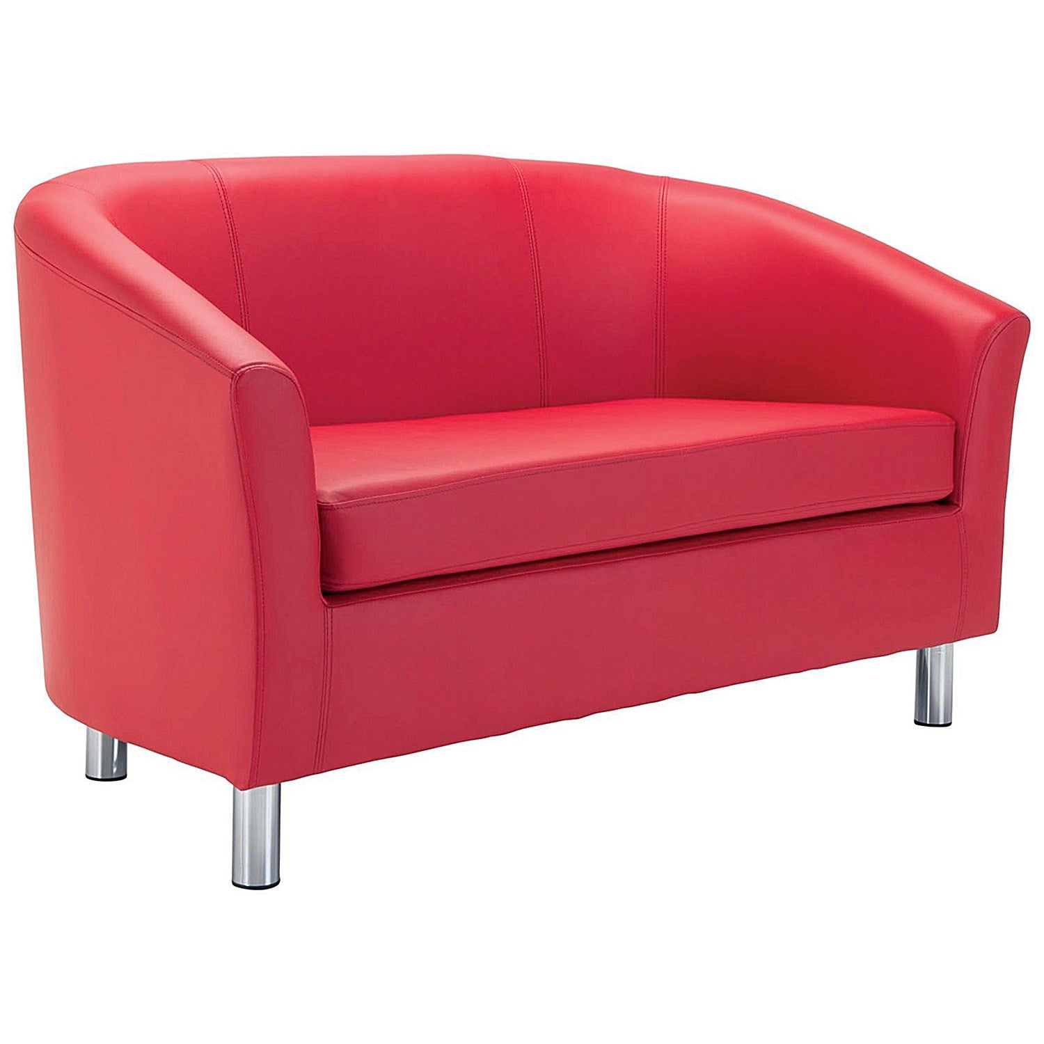 Jemini 2 Seater Polyurethane Tub Sofa, Red Easy2Order : KF70358