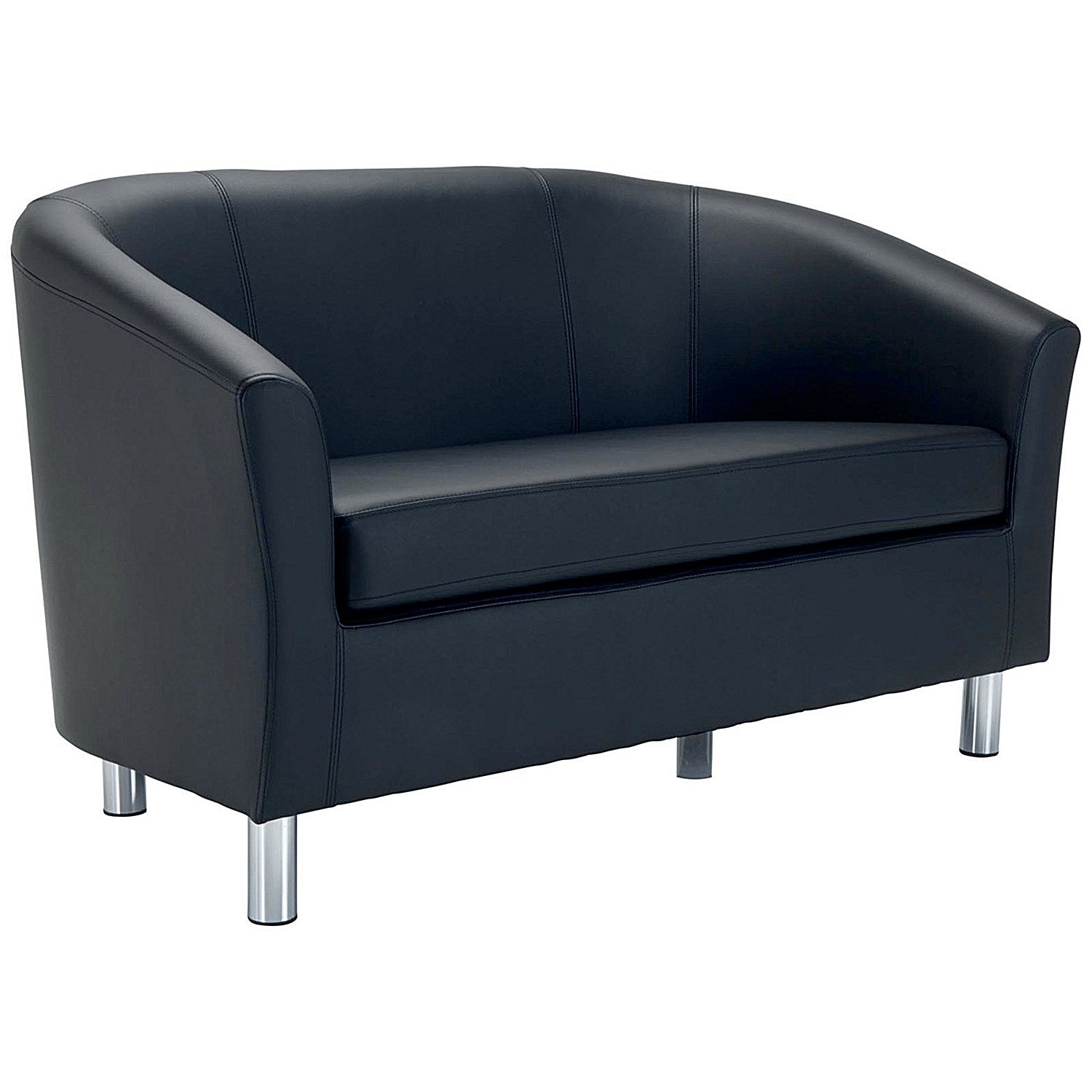 Jemini 2 Seater Polyurethane Tub Sofa, Black Easy2Order : KF70362
