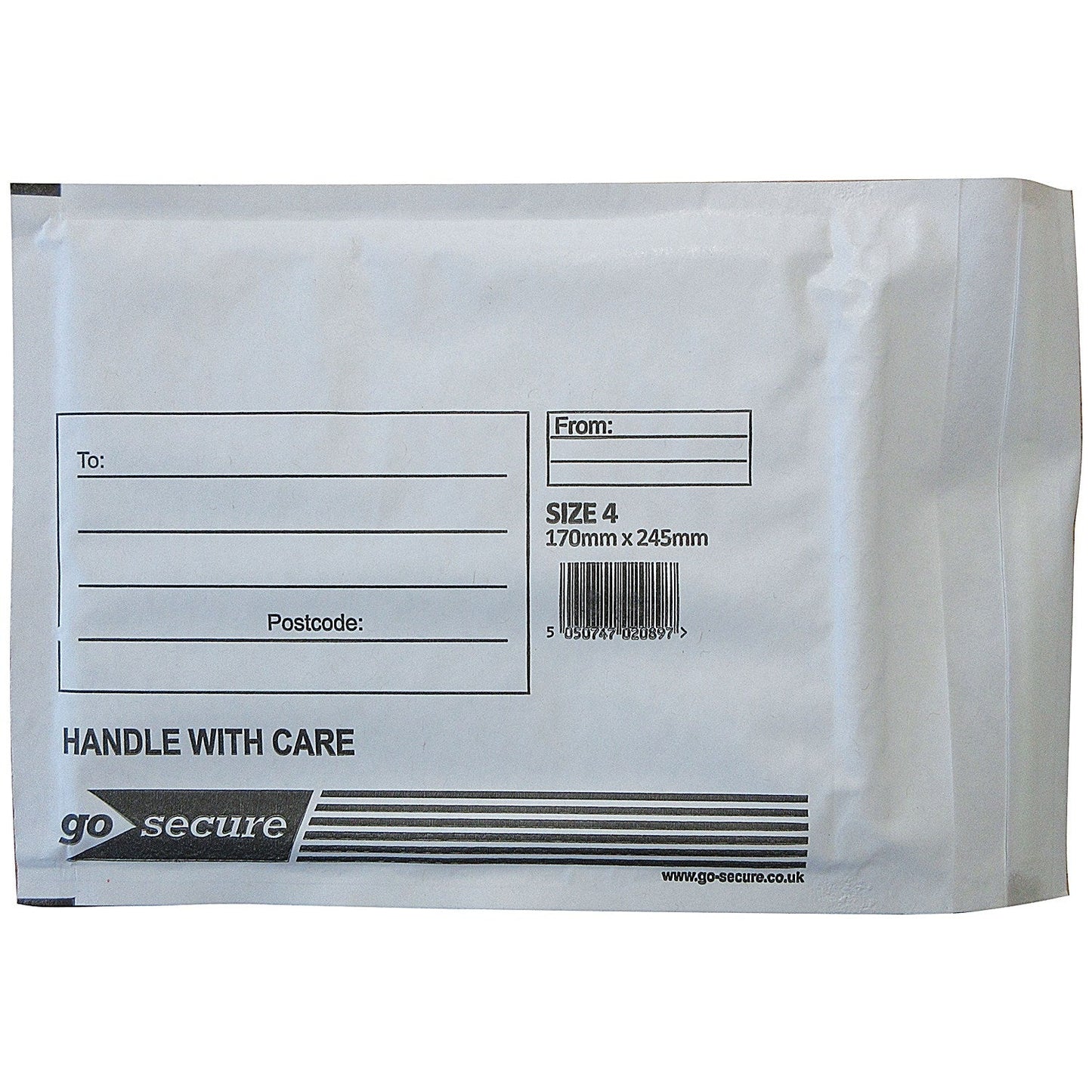 GoSecure Bubble Envelopes, Size 4 170x245mm, White, Pack of 100 Easy2Order : KF71449