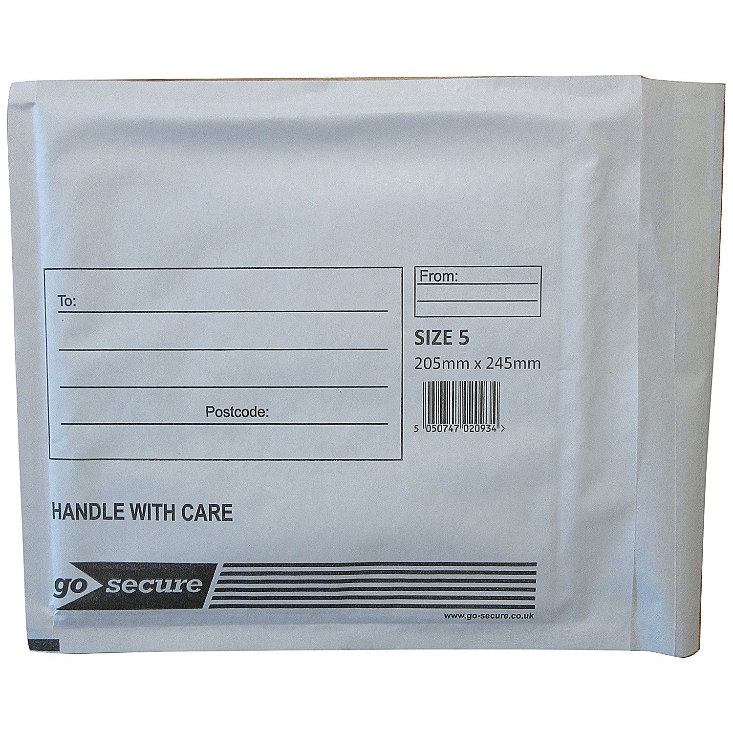 GoSecure Bubble Envelopes, Size 5 205x245mm, White, Pack of 100 Easy2Order : KF71450