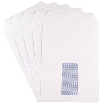 Q-Connect C5 Envelopes, Large Window, Self Seal, 90gsm, White, Pack of 500