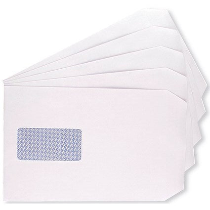 Q-Connect C5 Envelopes, Window, Self Seal, 100gsm, White, Pack of 500