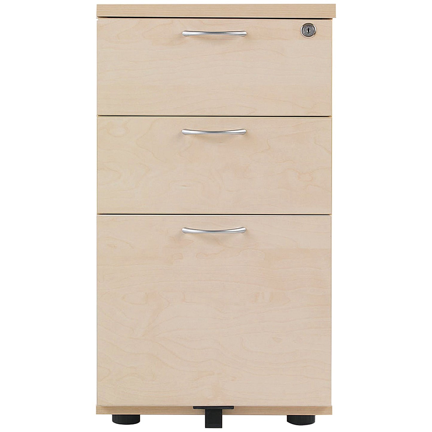 Jemini 3 Drawer Desk High Pedestal, 800mm Deep, Maple