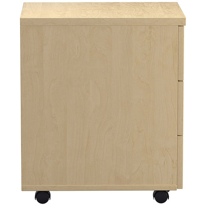 Jemini 3 Drawer Mobile Pedestal, Maple