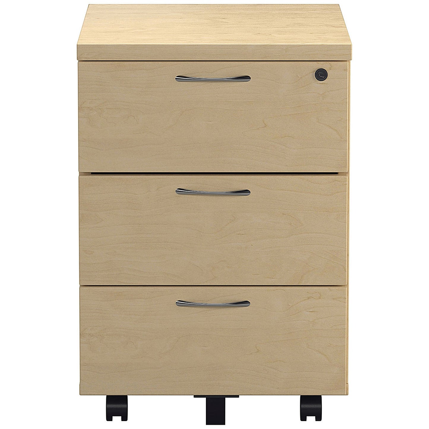 Jemini 3 Drawer Mobile Pedestal, Maple