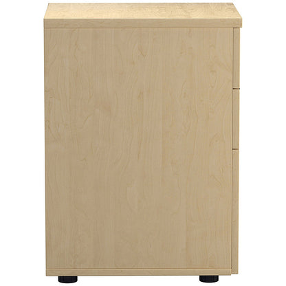Jemini 3 Drawer Tall Mobile Pedestal, Maple