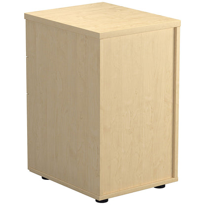 Jemini 3 Drawer Tall Mobile Pedestal, Maple