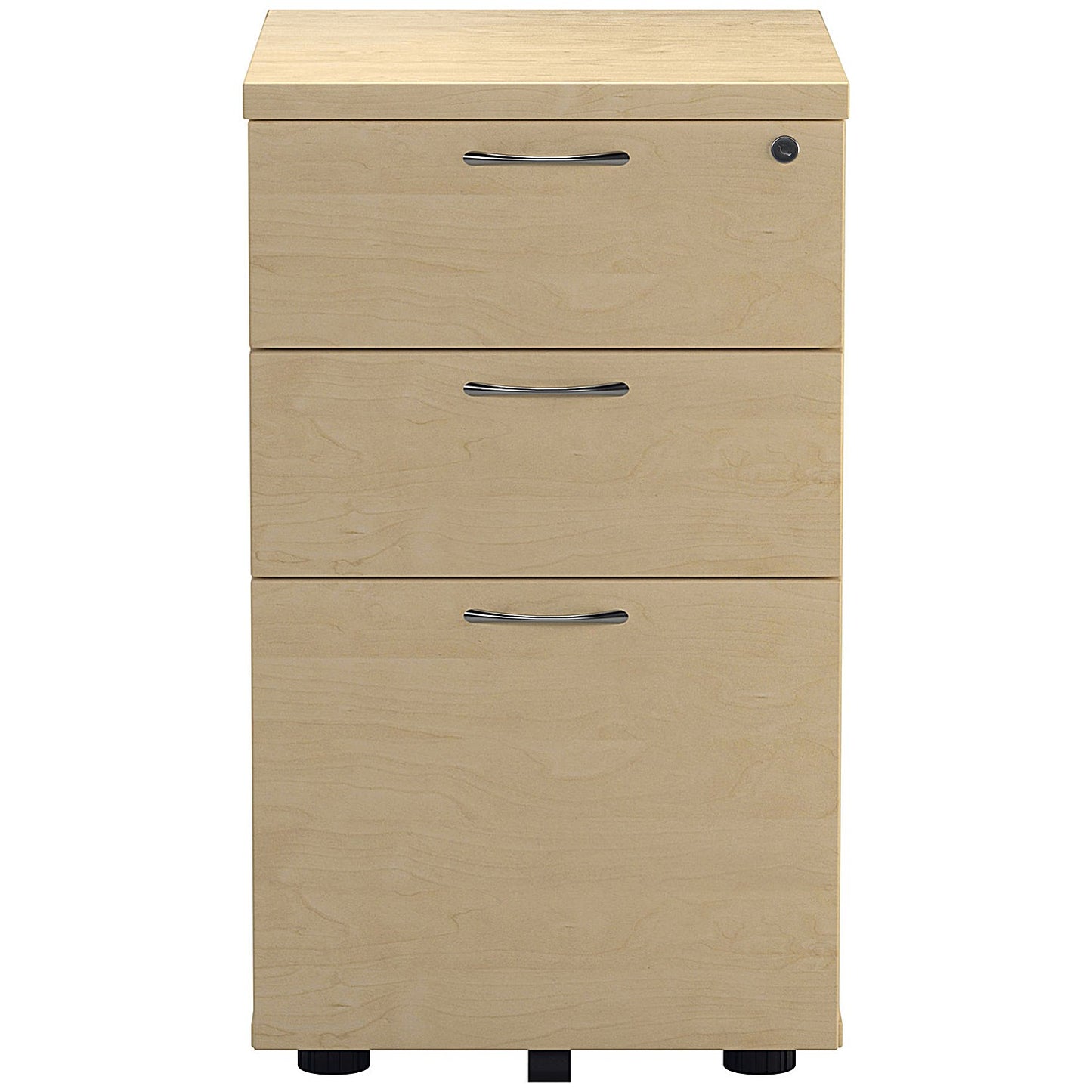 Jemini 3 Drawer Tall Mobile Pedestal, Maple