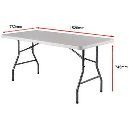 Jemini Rectangular Folding Table, 1520mm Wide, White