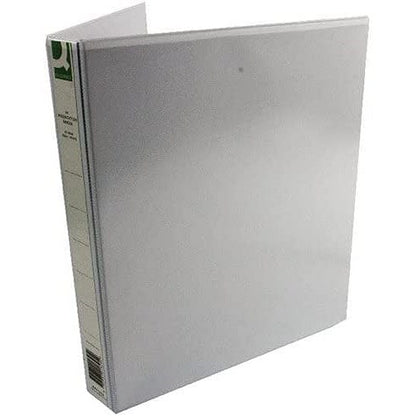 Q-Connect Presentation Ring Binder, A4, 2 D-Ring, 25mm Capacity, White, Pack of 6