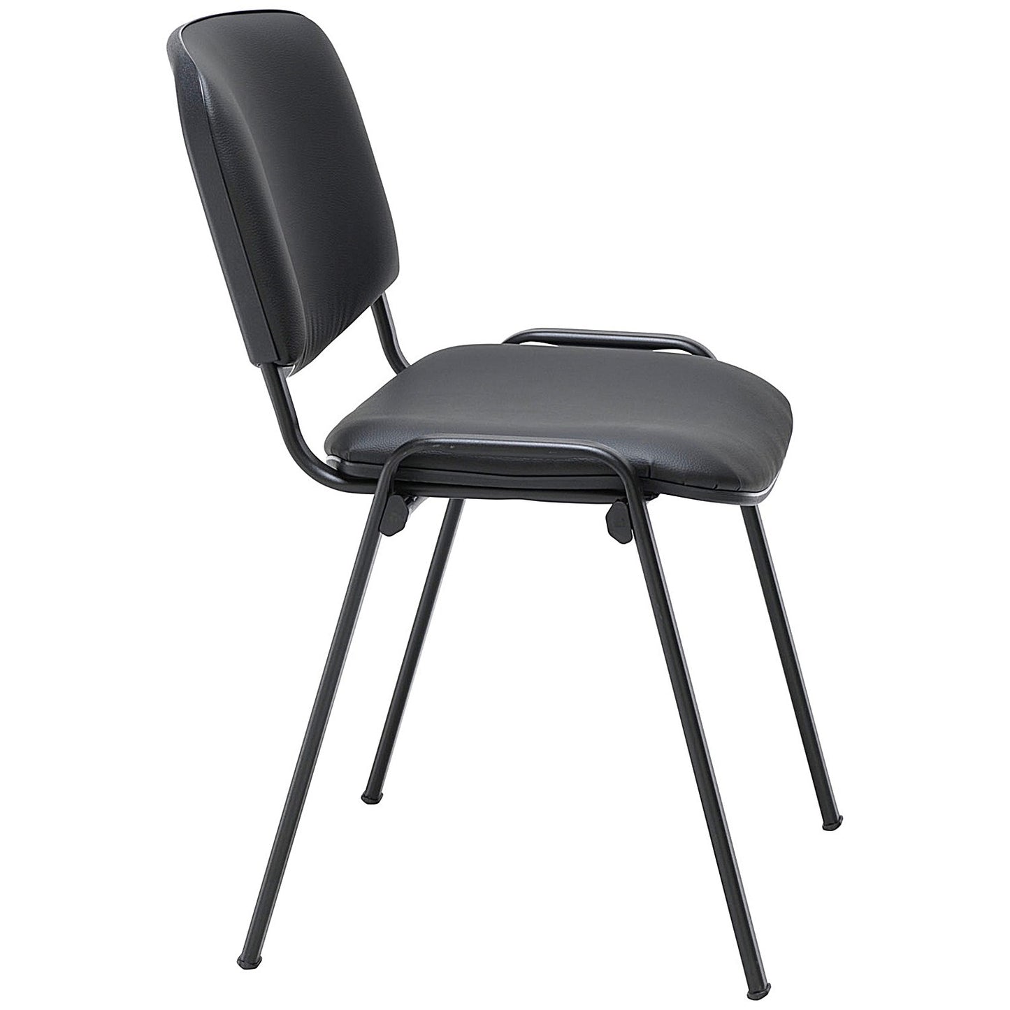 Jemini Ultra Multipurpose Black Frame Stacking Chair, Black Vinyl