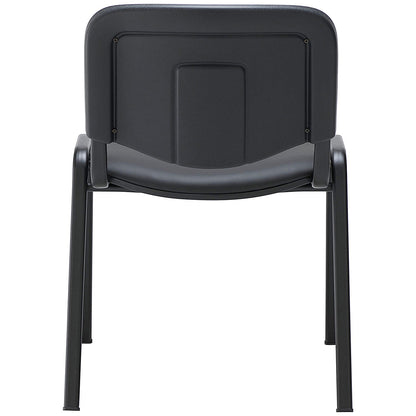 Jemini Ultra Multipurpose Black Frame Stacking Chair, Black Vinyl